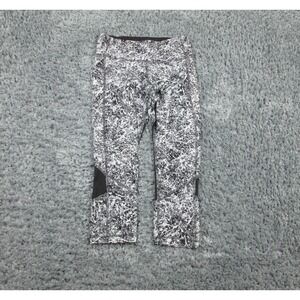 Lululemon Pants Womens 6 Groove Yoga Crop Mesh Detail Splatter Activewear